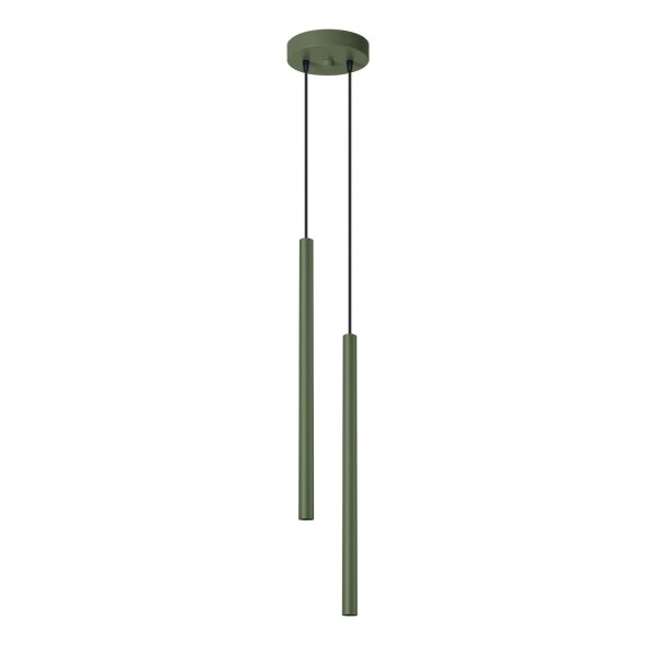 Hängelampe Olivgrün Stahl G9 L:15 cm 2-flammig stilvoll