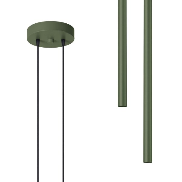 Hängelampe Olivgrün Stahl G9 L:15 cm 2-flammig stilvoll