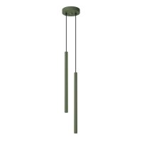 H&auml;ngelampe Olivgr&uuml;n Stahl G9 L:15 cm 2-flammig...