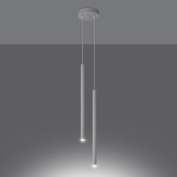 Pendelleuchte Weiß Stahl G9 L:15 cm 2-flammig stilvoll