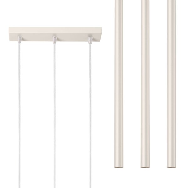 Hängelampe Beige Stahl G9 30 cm lang 3-flammig stilvoll