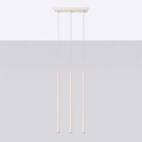 Hängelampe Beige Stahl G9 30 cm lang 3-flammig stilvoll