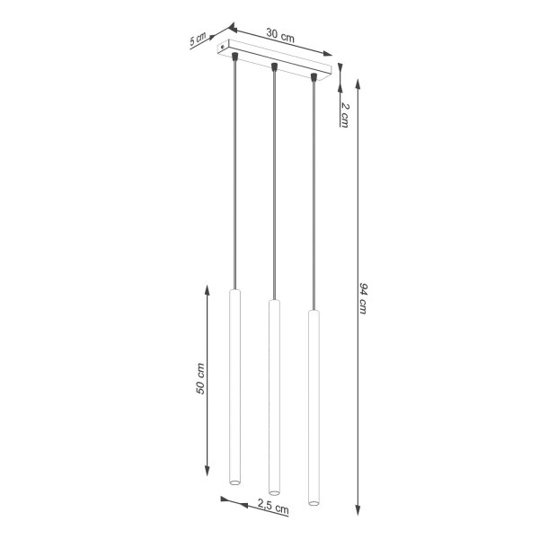 Hängelampe Beige Stahl G9 30 cm lang 3-flammig stilvoll