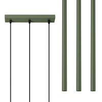 Hängelampe Olivgrün Stahl G9 30 cm lang 3-flammig