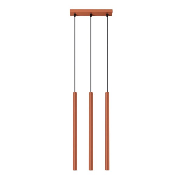 Lange Pendelleuchte Ocker Stahl G9 30 cm 3-flammig