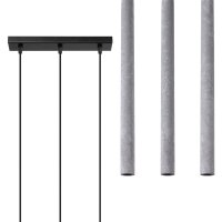 Lange Pendelleuchte Beton Grau G9 30 cm 3-flammig