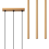 Lange Pendelleuchte Stahl Gold G9 30 cm 3-flammig
