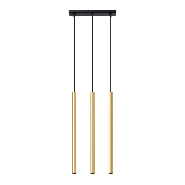 Lange Hängelampe Stahl Gold Schwarz G9 30 cm 3-flammig