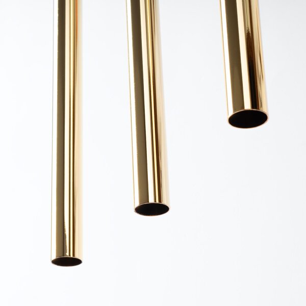 Lange Hängelampe Stahl Gold Schwarz G9 30 cm 3-flammig