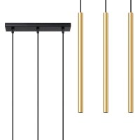 Lange Hängelampe Stahl Gold Schwarz G9 30 cm 3-flammig