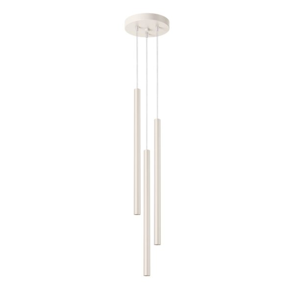 Runde Pendelleuchte Beige Stahl G9 L:19,5 cm 3-flammig