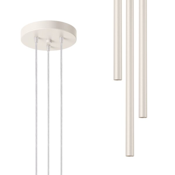 Runde Pendelleuchte Beige Stahl G9 L:19,5 cm 3-flammig