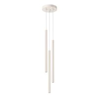 Runde Pendelleuchte Beige Stahl G9 L:19,5 cm 3-flammig