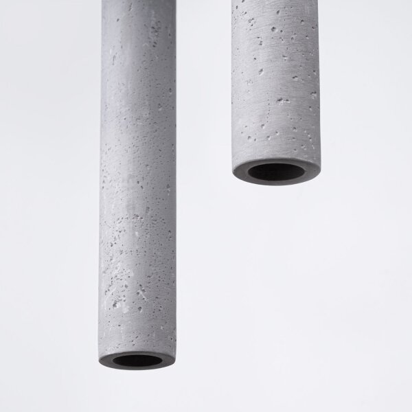 Runde Pendelleuchte Beton Grau G9 L:19,5 cm 3-flammig
