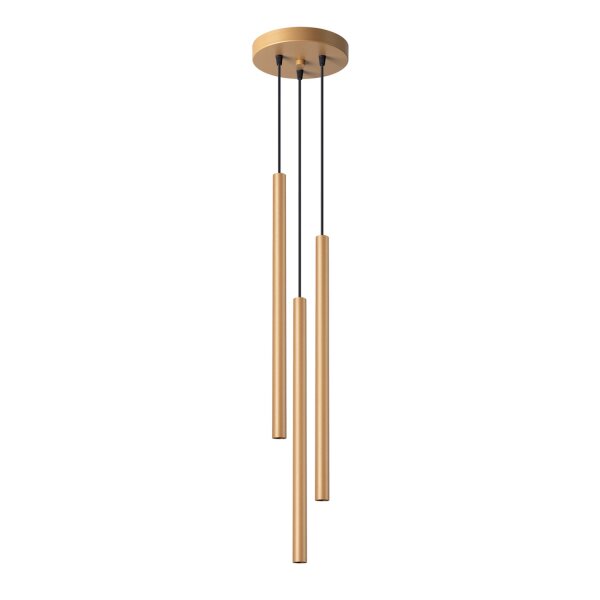 Runde Pendelleuchte Gold Stahl G9 L:19,5 cm 3-flammig