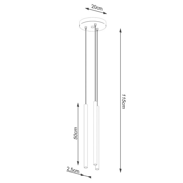 Runde Pendelleuchte Gold Stahl G9 L:19,5 cm 3-flammig