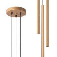 Runde Pendelleuchte Gold Stahl G9 L:19,5 cm 3-flammig