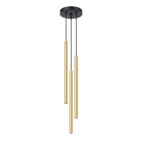 Runde H&auml;ngelampe Gold Schwarz G9 L:20 cm 3-flammig