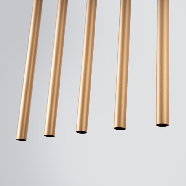 Hängelampe Gold Stahl G9 5-flammig 45 cm lang Esstisch