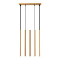 Hängelampe Gold Stahl G9 5-flammig 45 cm lang Esstisch
