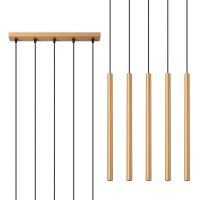 Hängelampe Gold Stahl G9 5-flammig 45 cm lang Esstisch