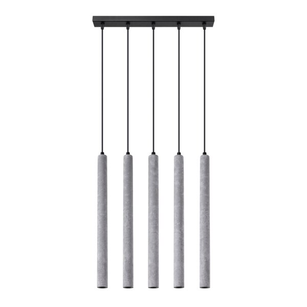 Hängelampe Beton Grau G9 5-flammig 45 cm lang Esstisch