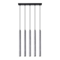 Hängelampe Beton Grau G9 5-flammig 45 cm lang Esstisch