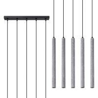 Hängelampe Beton Grau G9 5-flammig 45 cm lang Esstisch