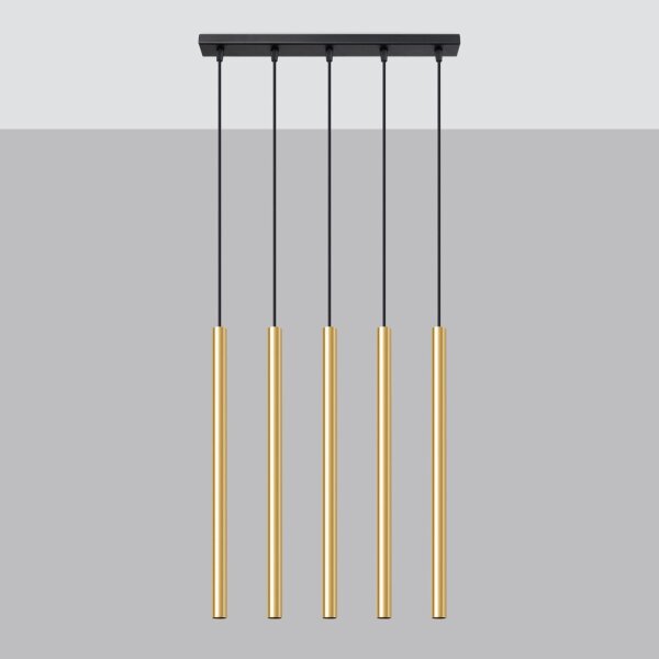 Hängelampe Gold Schwarz G9 5-flammig 45 cm Esstisch