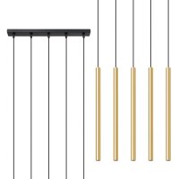 Hängelampe Gold Schwarz G9 5-flammig 45 cm Esstisch