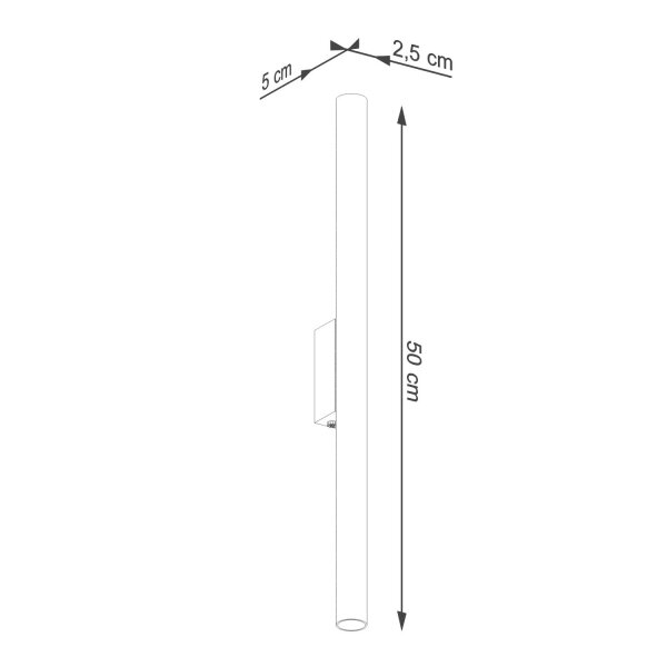 Wandleuchte Up Down Schwarz Stahl G9 H:50 cm indirekt