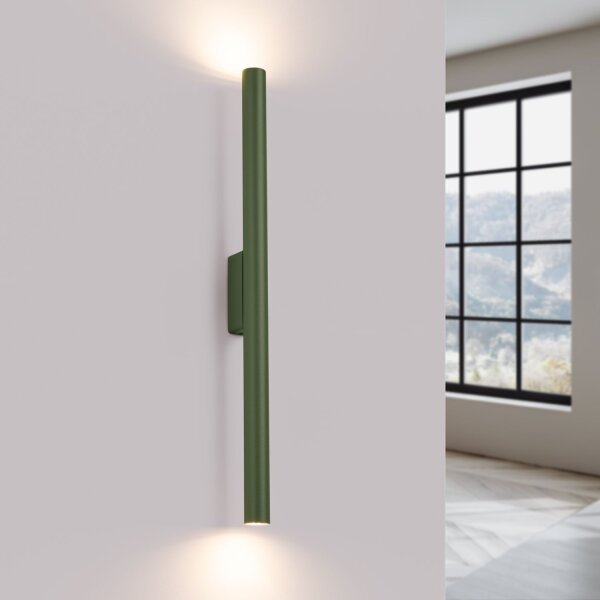 Up Down Wandlampe Olivgrün Stahl G9 H:50 cm indirekt