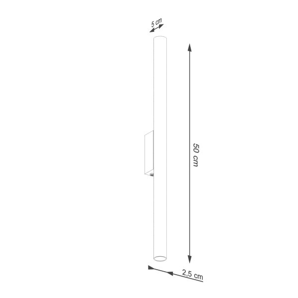 Up Down Wandleuchte Ocker Stahl G9 H:50 cm indirekt