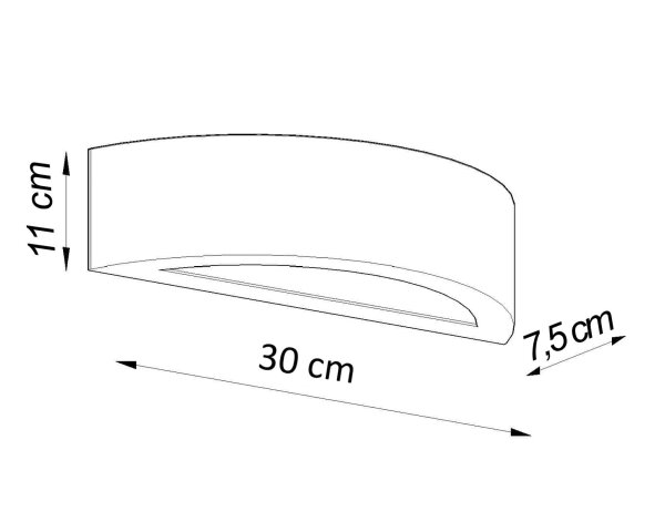 Up Down Wandlampe Keramik Weiß E27 B:30 cm blendarm