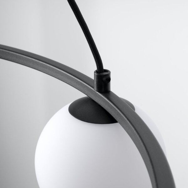 Hängelampe Glas Stahl Schwarz G9 L:65 cm 3-flammig