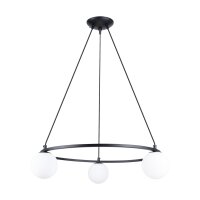 Hängelampe Glas Stahl Schwarz G9 L:65 cm 3-flammig