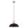 Hängelampe Holz Stahl Schwarz E27 Ø34 cm Skandinavisch