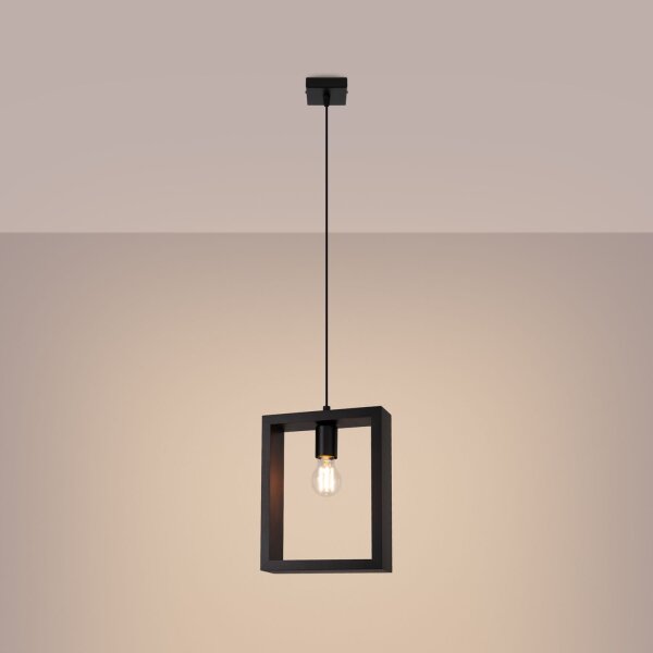 Skandinavische Hängelampe Holz Rahmen Wenge E27 L:24 cm