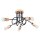 Deckenleuchte Holz Stahl Schwarz E27 L:61 cm 5-flammig