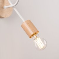 Wandleuchte mit Arm Holz Stahl Weiß E27 B:10 cm