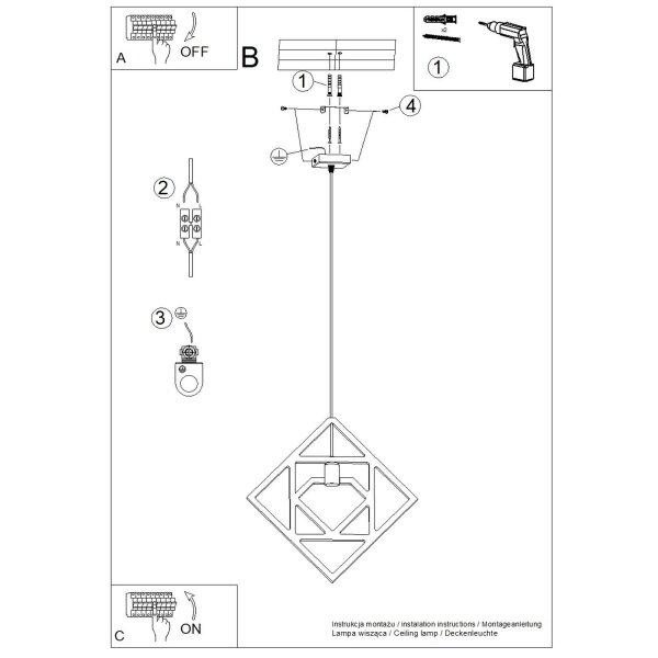Schwarze Hängelampe Holz Natur E27 L:50 cm gemütlich