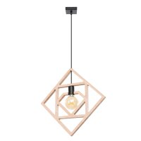 Schwarze Hängelampe Holz Natur E27 L:50 cm...