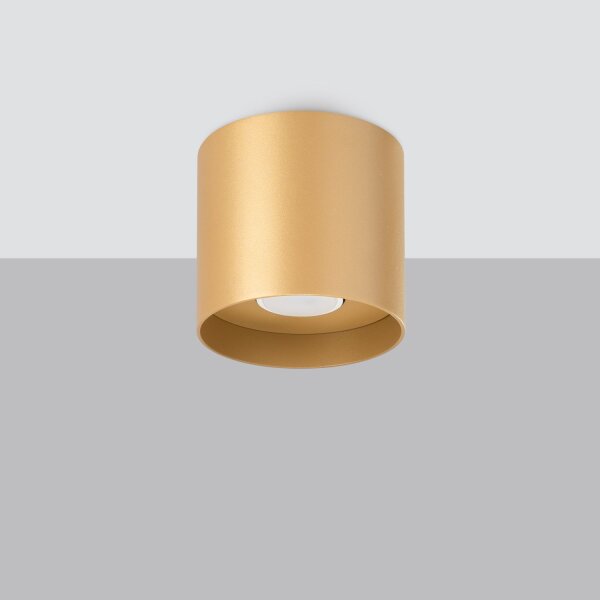 Deckenleuchte Aluminium Gold GU10 Ø12 cm rund Aufbau