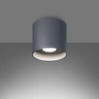 Deckenleuchte Aluminium Grau GU10 Ø12 cm rund Aufbau