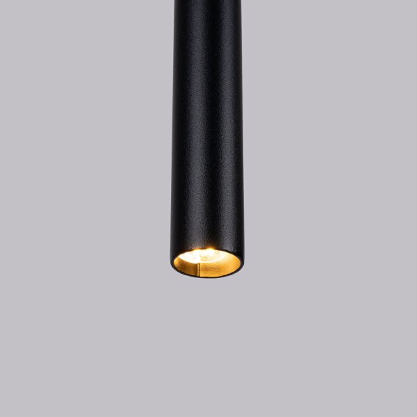 Runde Hängelampe Schwarz Stahl G9 Ø8 cm akzentuiert