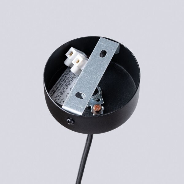 Runde Hängelampe Schwarz Stahl G9 Ø8 cm akzentuiert