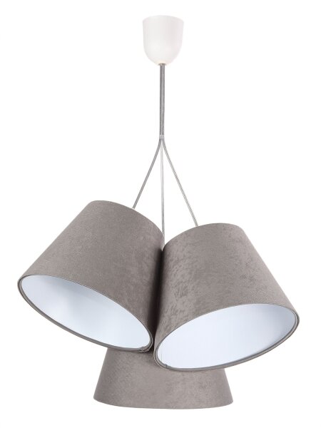 Lampe à suspendre Table de salle à manger Lampe dintérieur Gris Blanc Tissu