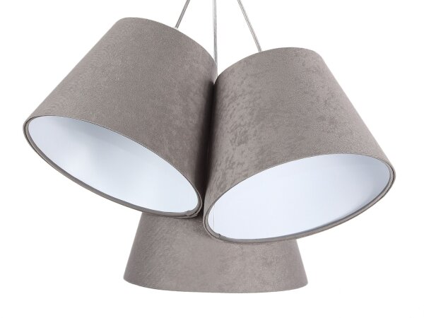 Lampe à suspendre Table de salle à manger Lampe dintérieur Gris Blanc Tissu