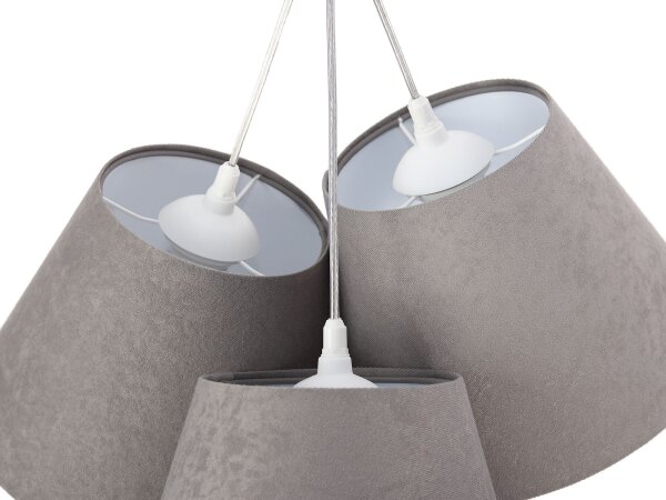 Lampe à suspendre Table de salle à manger Lampe dintérieur Gris Blanc Tissu