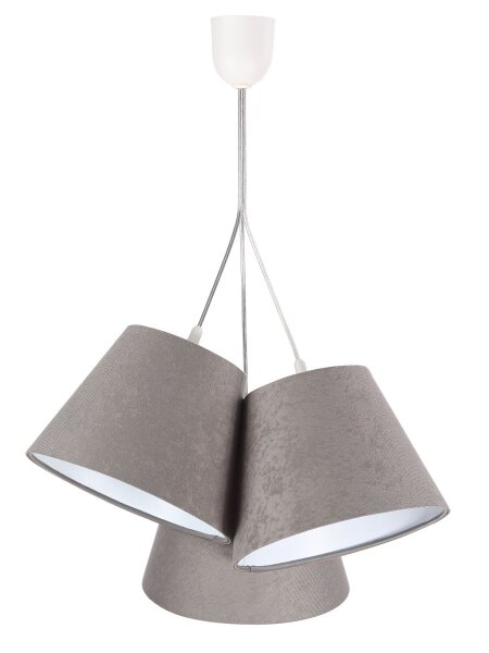 Lampe à suspendre Table de salle à manger Lampe dintérieur Gris Blanc Tissu